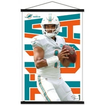NFL Miami Dolphins - Tua Tagovailoa 20 Wall Poster with Magnetic Frame, 22.375" x 34"