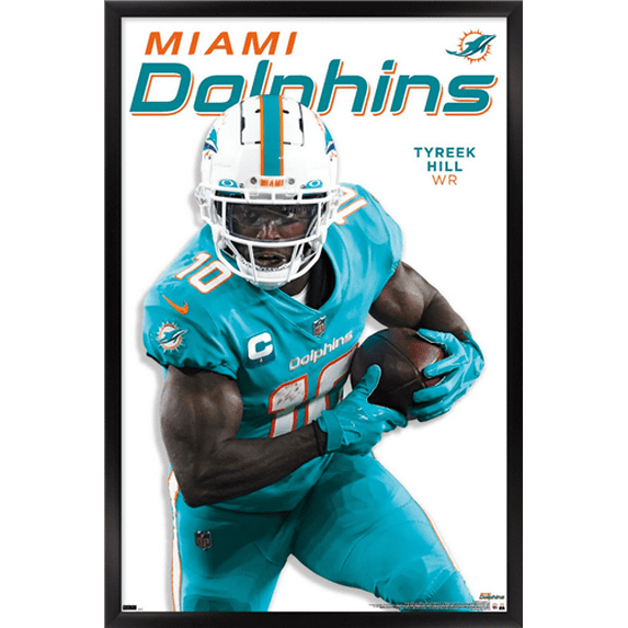 NFL Miami Dolphins - Tyreek Hill Feature Series 23 Wall Poster, 22.375" x 34" Framed