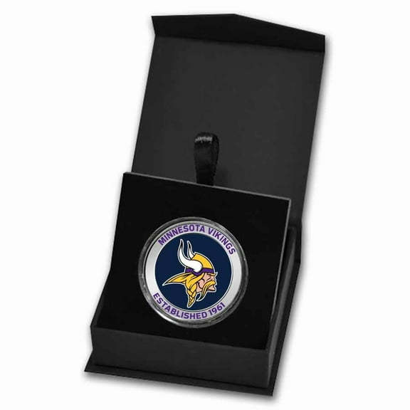NFL Minnesota Vikings 1 oz Silver Colorized Round (w/Box)