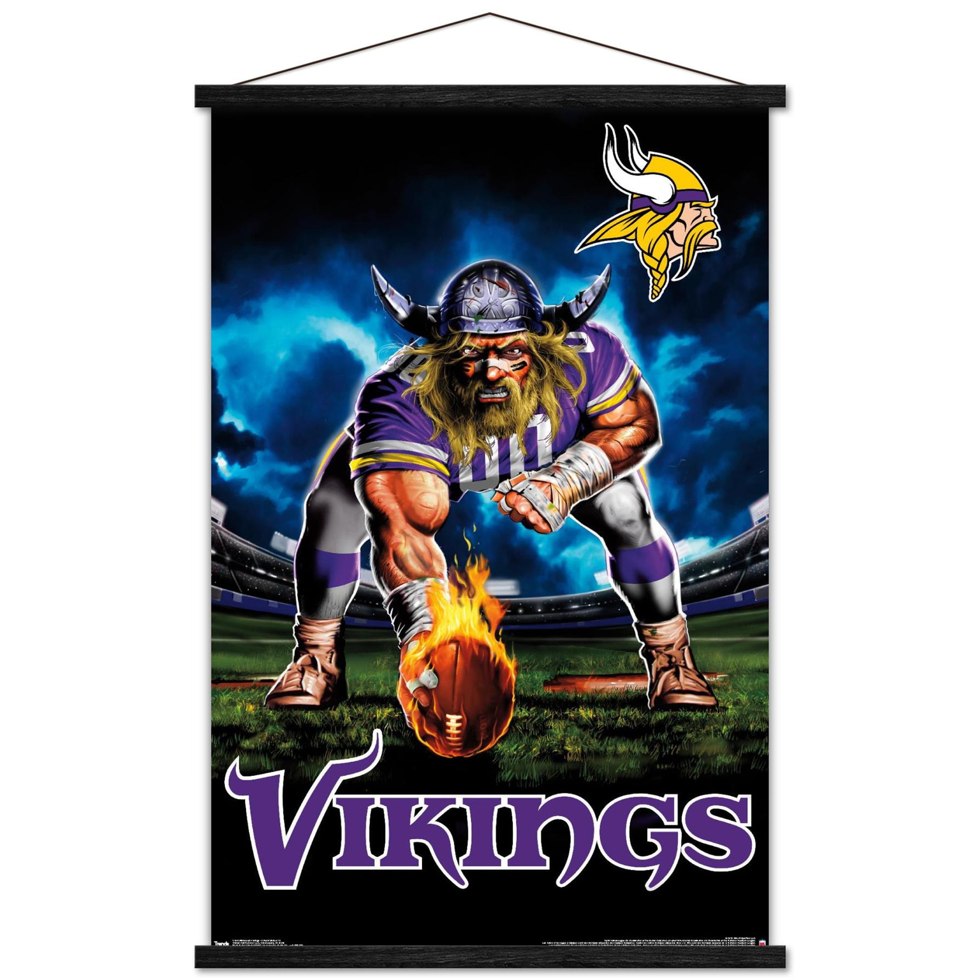 NFL Minnesota Vikings - 3 Point Stance 19 Wall Poster, 14.725' x 22.375',  Framed 