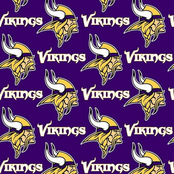 NFL Minnesota Vikings 58" 100% Cotton Sports Logo Craft Fabric By the Yard, Multi-color