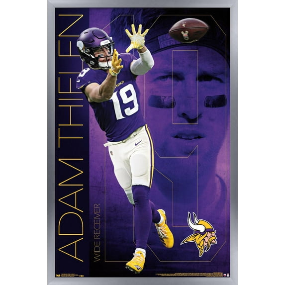 NFL Minnesota Vikings - Adam Thielen 19 Wall Poster, 14.725" x 22.375", Framed