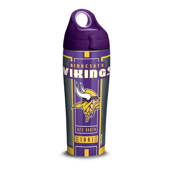NFL Minnesota Vikings Blitz 24 oz Stainless Steel Water Bottle with lid