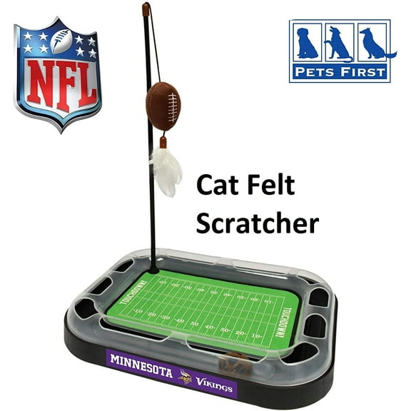 NFL Minnesota Vikings Cat Scratcher Toy with Catnip Plush & Feather Cat and Kitty Toy