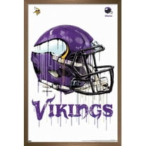 NFL Minnesota Vikings - Drip Helmet 20 Wall Poster, 14.725" x 22.375", Framed