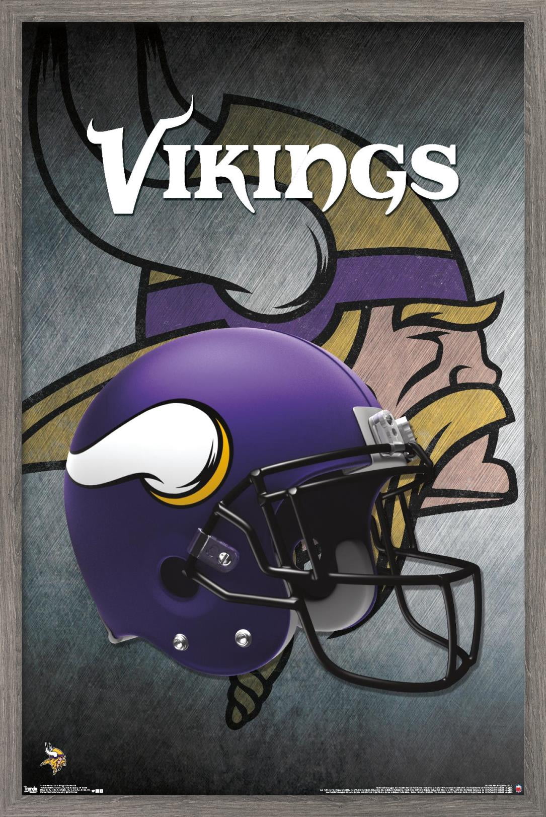 NFL Minnesota Vikings - Helmet 16 Wall Poster, 14.725" x 22.375", Framed