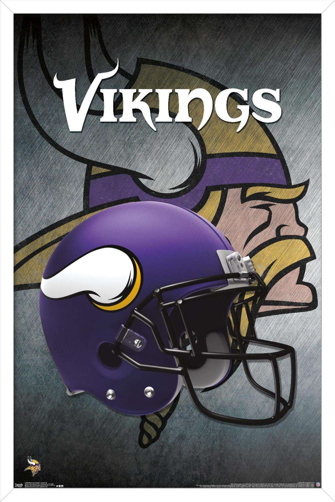 NFL Minnesota Vikings - Helmet 16 Wall Poster, 14.725" x 22.375", Framed