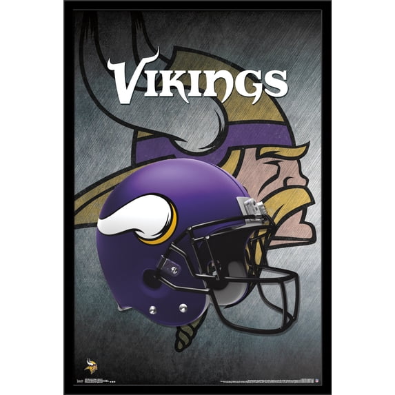 NFL Minnesota Vikings - Helmet 16 Wall Poster, 22.375" x 34", Framed