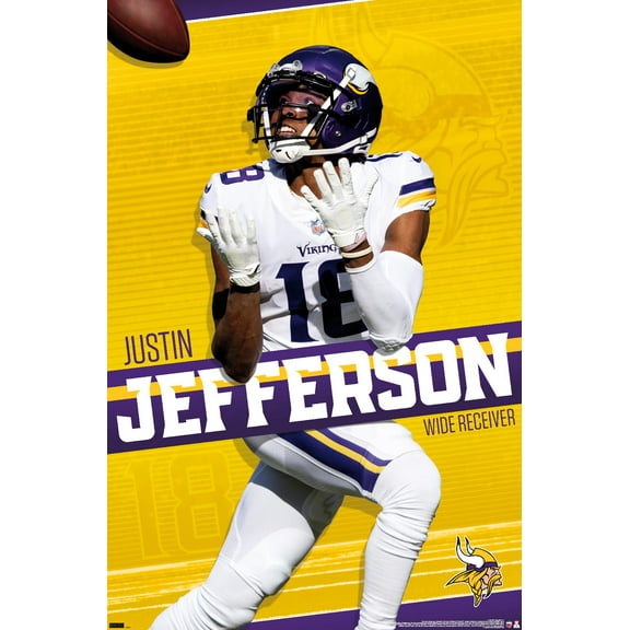 NFL Minnesota Vikings - Justin Jefferson 22 Wall Poster, 22.375" x 34"