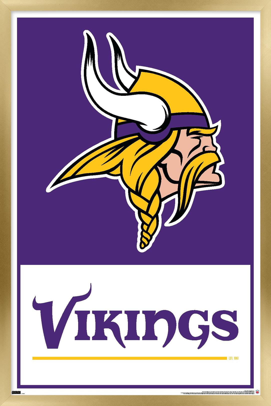 NFL Minnesota Vikings - Logo 21 Wall Poster, 14.725" x 22.375", Framed