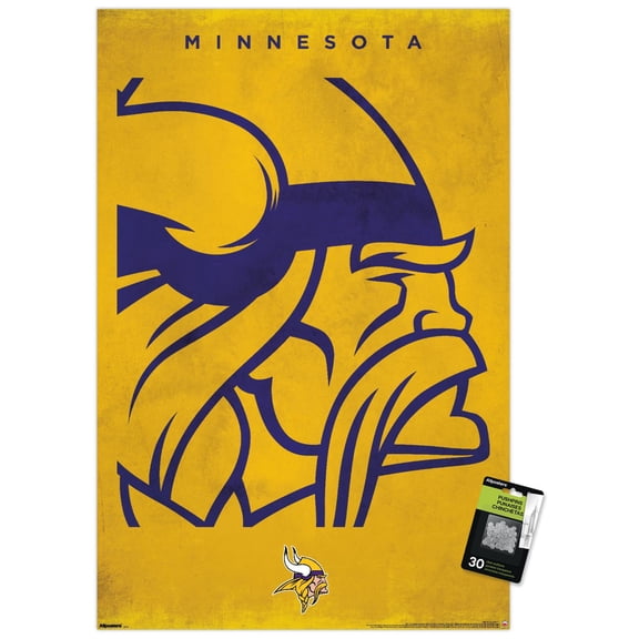 NFL Minnesota Vikings - Logo 25 Wall Poster with Push Pins, 22.375" x 34"