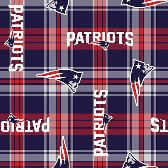 NFL New England Patriots 58" 100% Polyester Fleece Sports Logo Fabric By the Yard, Blue
