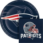 NFL New England Patriots 9 Paper Plate and 6.5 Napkin Party Kit 48 Count