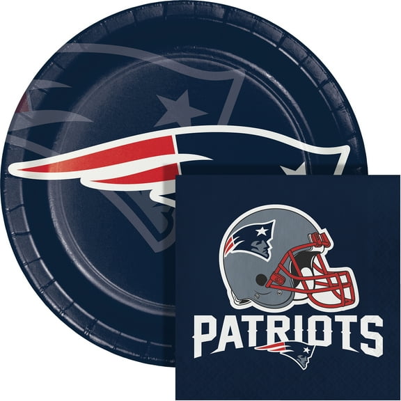 NFL New England Patriots 9" Paper Plate and 6.5" Napkin Party Kit 48 Count