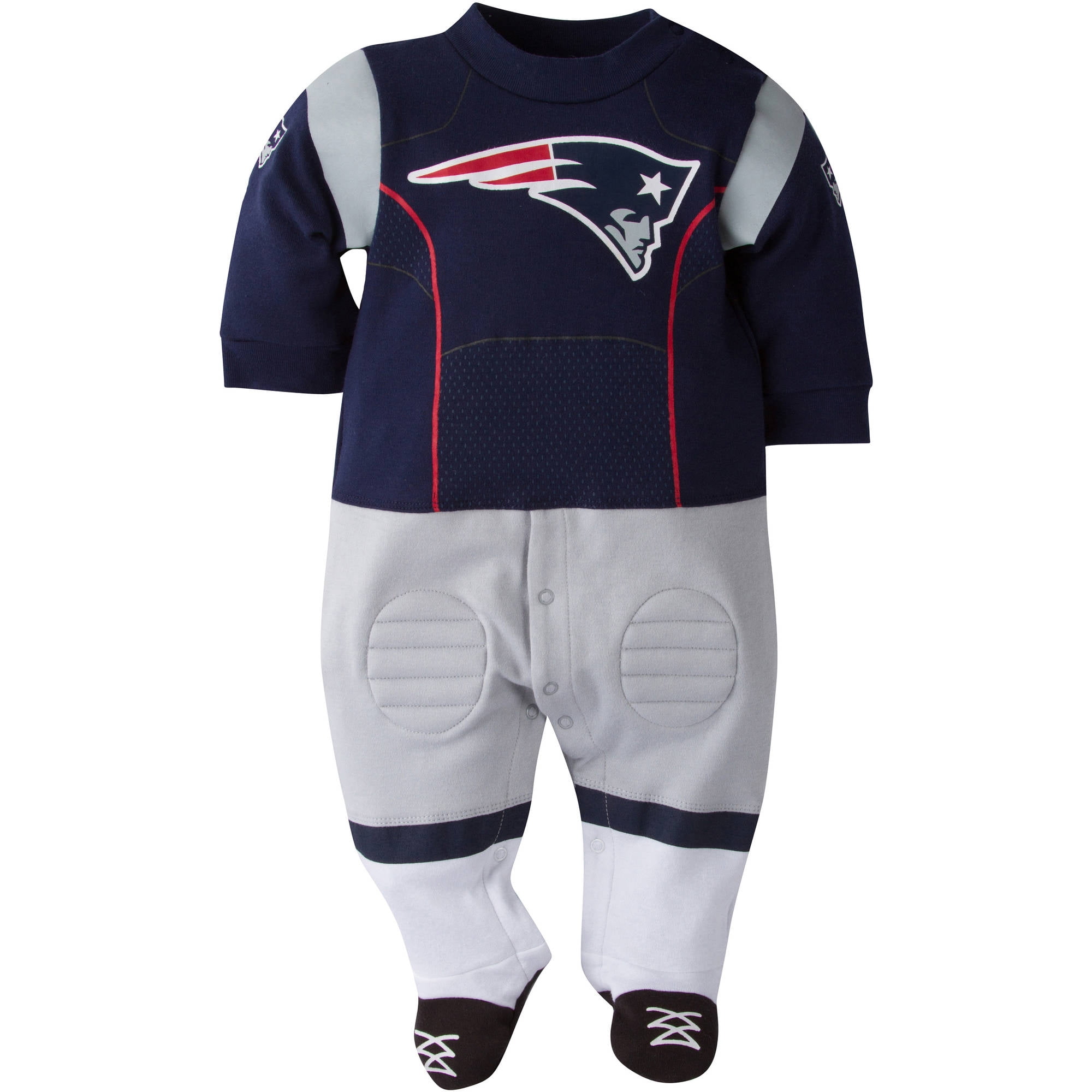 NFL New England Patriots Baby Boys Team Uniform Footysuit with Cleats 