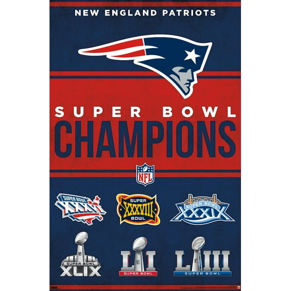 NFL New England Patriots - Champions 23 Wall Poster, 22.375" x 34"