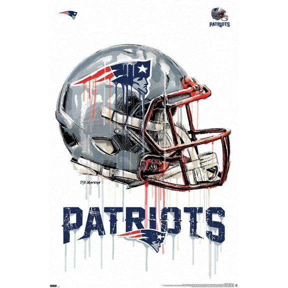 NFL New England Patriots - Drip Helmet 20 Wall Poster, 22.375" x 34"