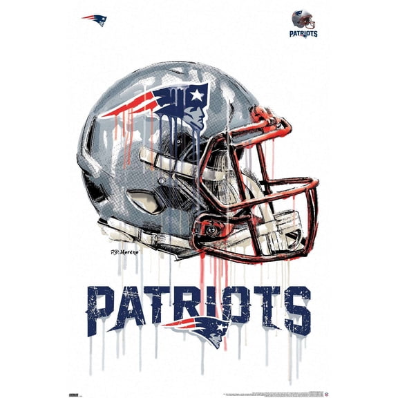 NFL New England Patriots - Drip Helmet 20 Wall Poster, 22.37" x 34"