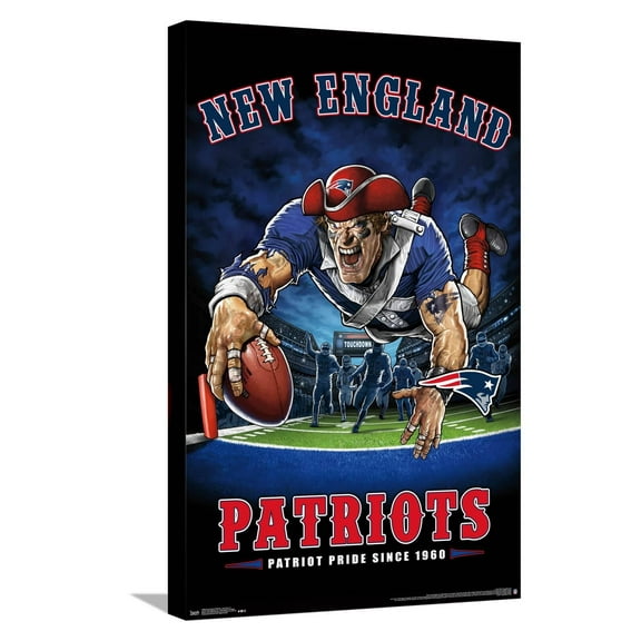 NFL New England Patriots - End Zone 17 Canvas Wall Poster, 14.725" x 22.375"