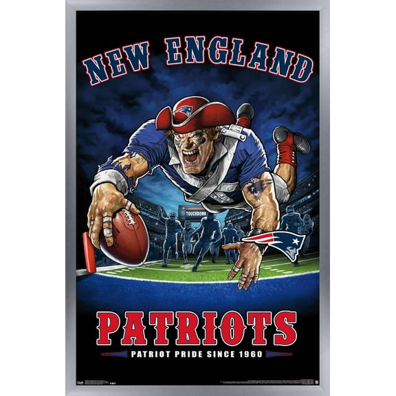 NFL New England Patriots - End Zone 17 Wall Poster, 14.725" x 22.375", Framed