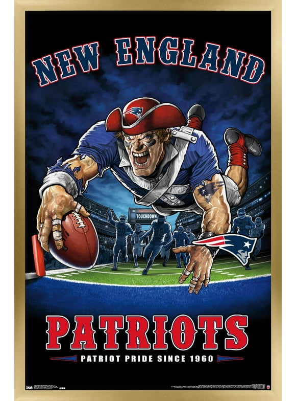 NFL New England Patriots - End Zone 17 Wall Poster, 22.375" x 34", Framed