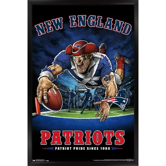 NFL New England Patriots - End Zone 17 Wall Poster, 22.375" x 34", Framed