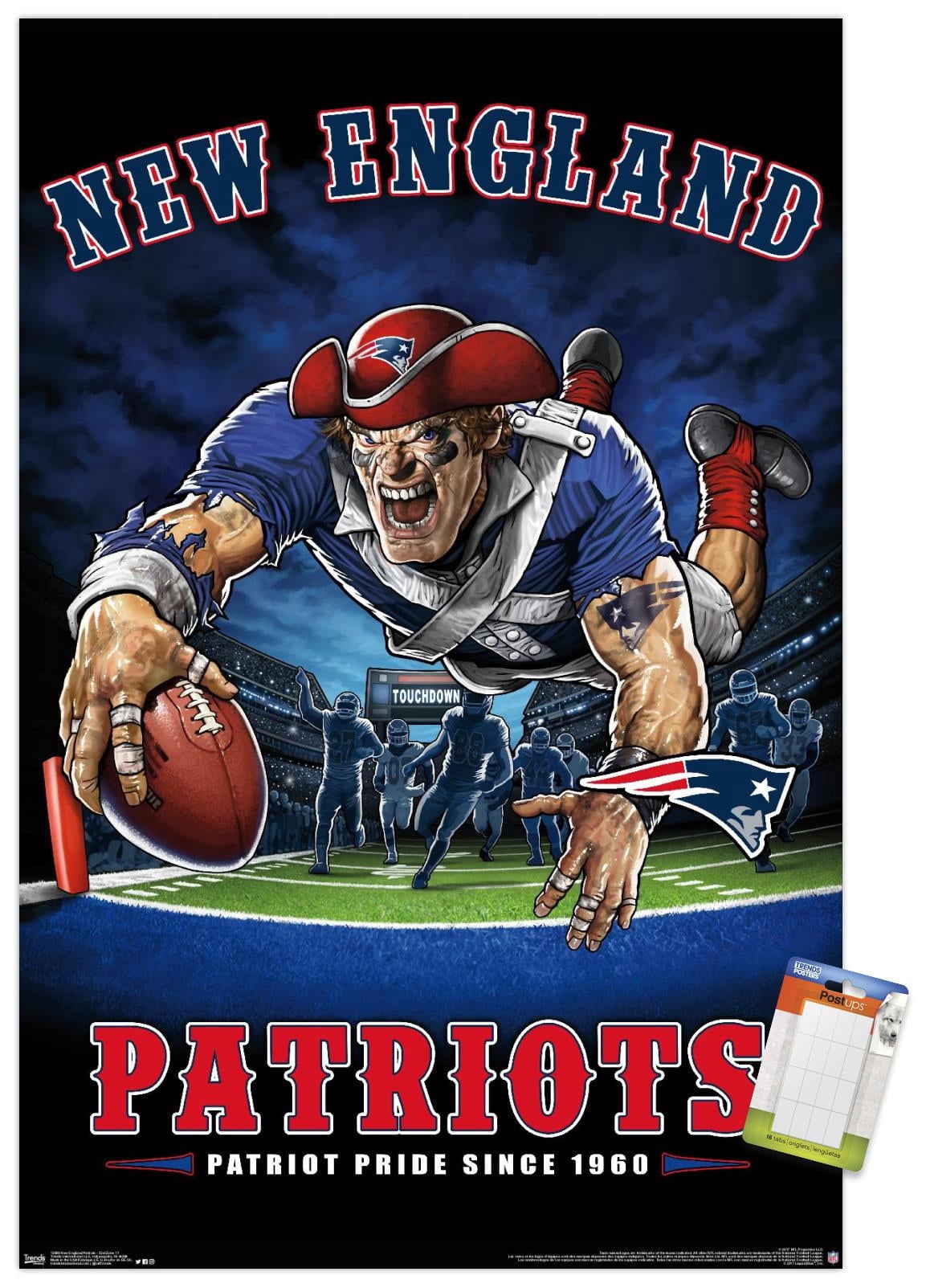 NFL New England Patriots - End Zone 17 Wall Poster, 22.375" x 34"