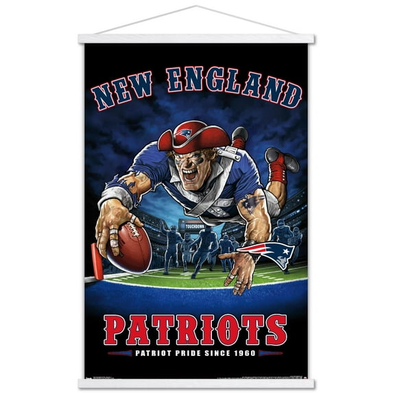 NFL New England Patriots - End Zone 17 Wall Poster with Magnetic Frame, 22.375" x 34"