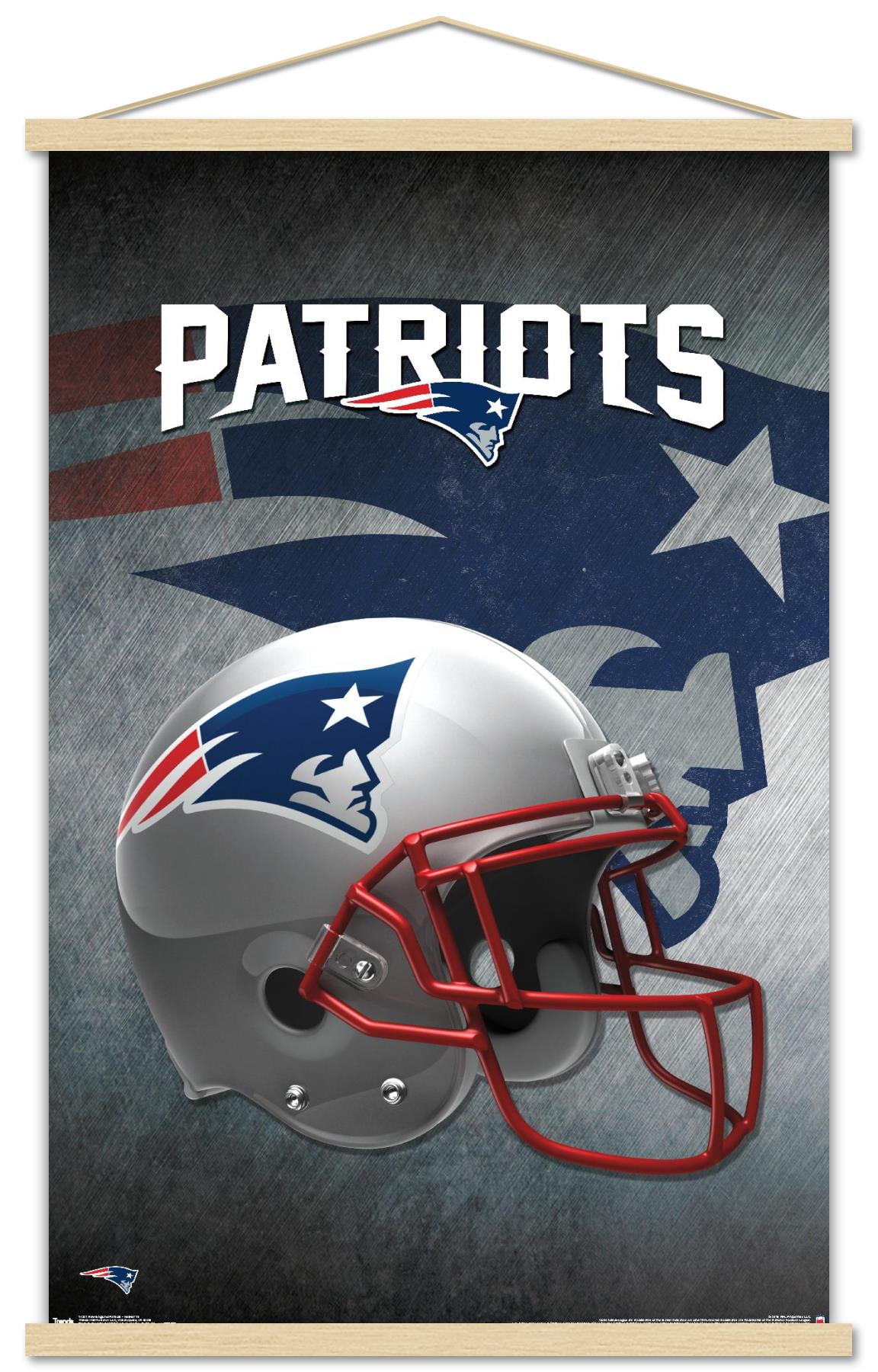 NFL New England Patriots - Helmet 16 Wall Poster with Push Pins, 14.725 x  22.375 