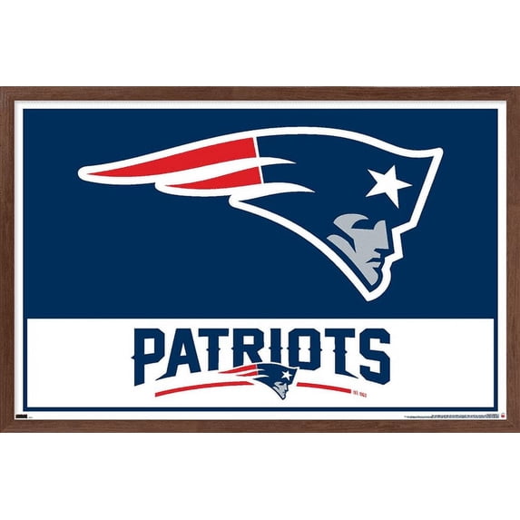 NFL New England Patriots - Logo 21 Wall Poster, 14.725" x 22.375", Framed