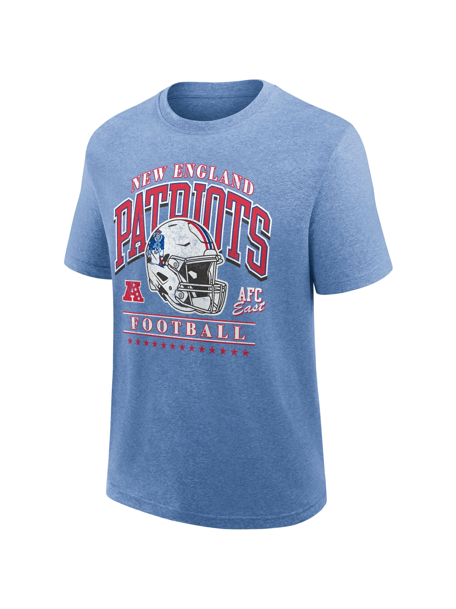 NFL New England Patriots Men's Synthetic Blue Heather Short Sleeve T-Shirt