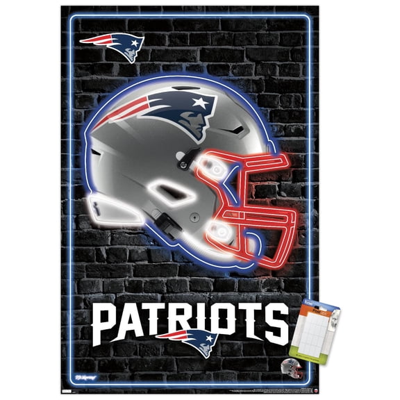 NFL New England Patriots - Neon Helmet 23 Wall Poster, 14.725" x 22.375"