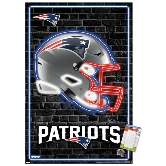 NFL New England Patriots - Neon Helmet 23 Wall Poster, 22.375" x 34"