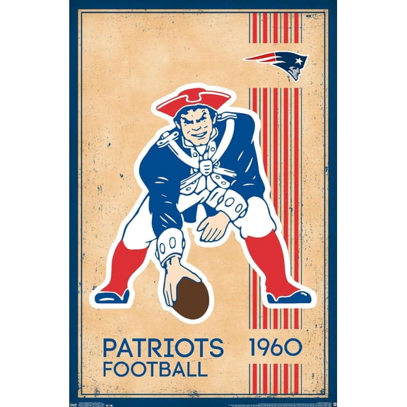 NFL New England Patriots - Retro Logo 14 Wall Poster, 14.72" x 22.37"