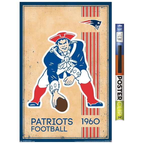 NFL New England Patriots - Retro Logo 14 Wall Poster, 22.37" x 34"