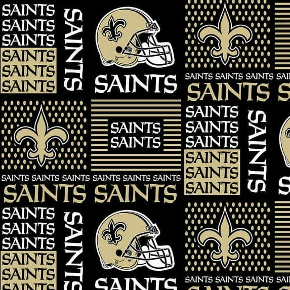 NFL New Orleans Saints 58" 100% Cotton Sports Logo Craft Fabric By the Yard, Multi-color