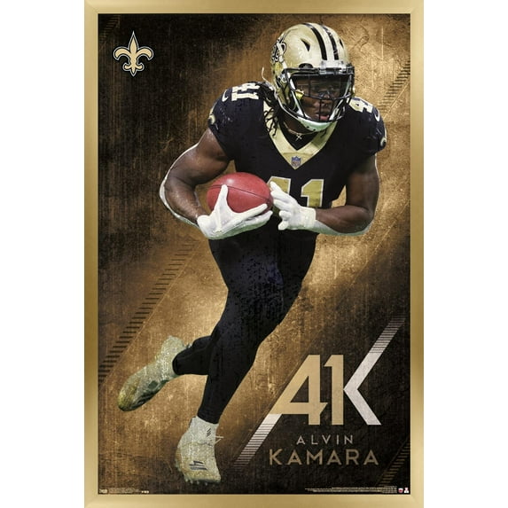 NFL New Orleans Saints - AlVin Kamara 19 Wall Poster, 14.725" x 22.375", Framed