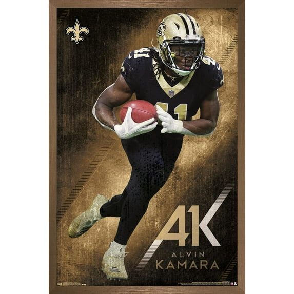 NFL New Orleans Saints - AlVin Kamara 19 Wall Poster, 14.725" x 22.375", Framed