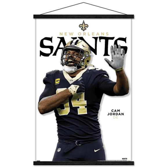 NFL New Orleans Saints - Cameron Jordan Feature Series 23 Wall Poster with Magnetic Frame, 22.375" x 34"