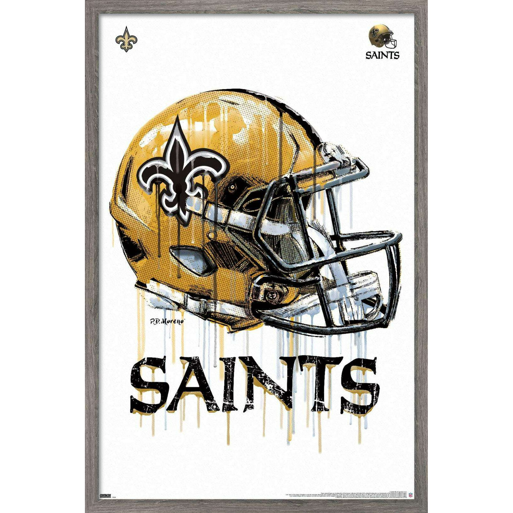 NFL New Orleans Saints - Drip Helmet 20 Wall Poster, 14.725' x