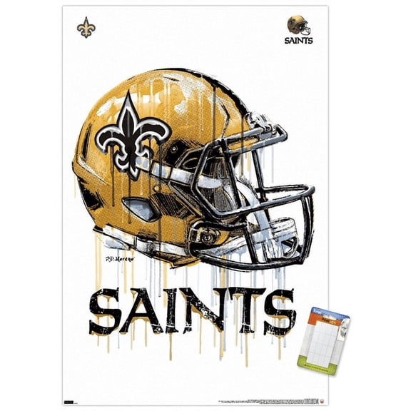 NFL New Orleans Saints - Drip Helmet 20 Wall Poster, 22.375" x 34"