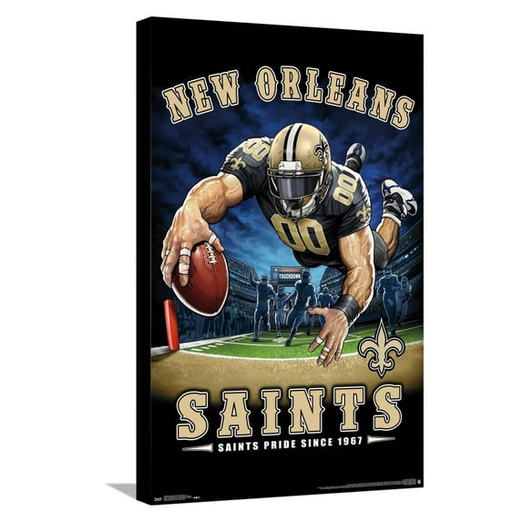 NFL New Orleans Saints - End Zone 17 Canvas Wall Poster, 14.725" x 22.375"