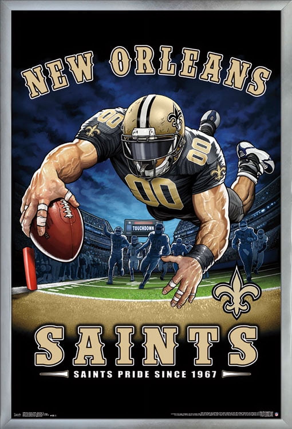 NFL New Orleans Saints - End Zone 17 Wall Poster, 22.375" x 34", Framed