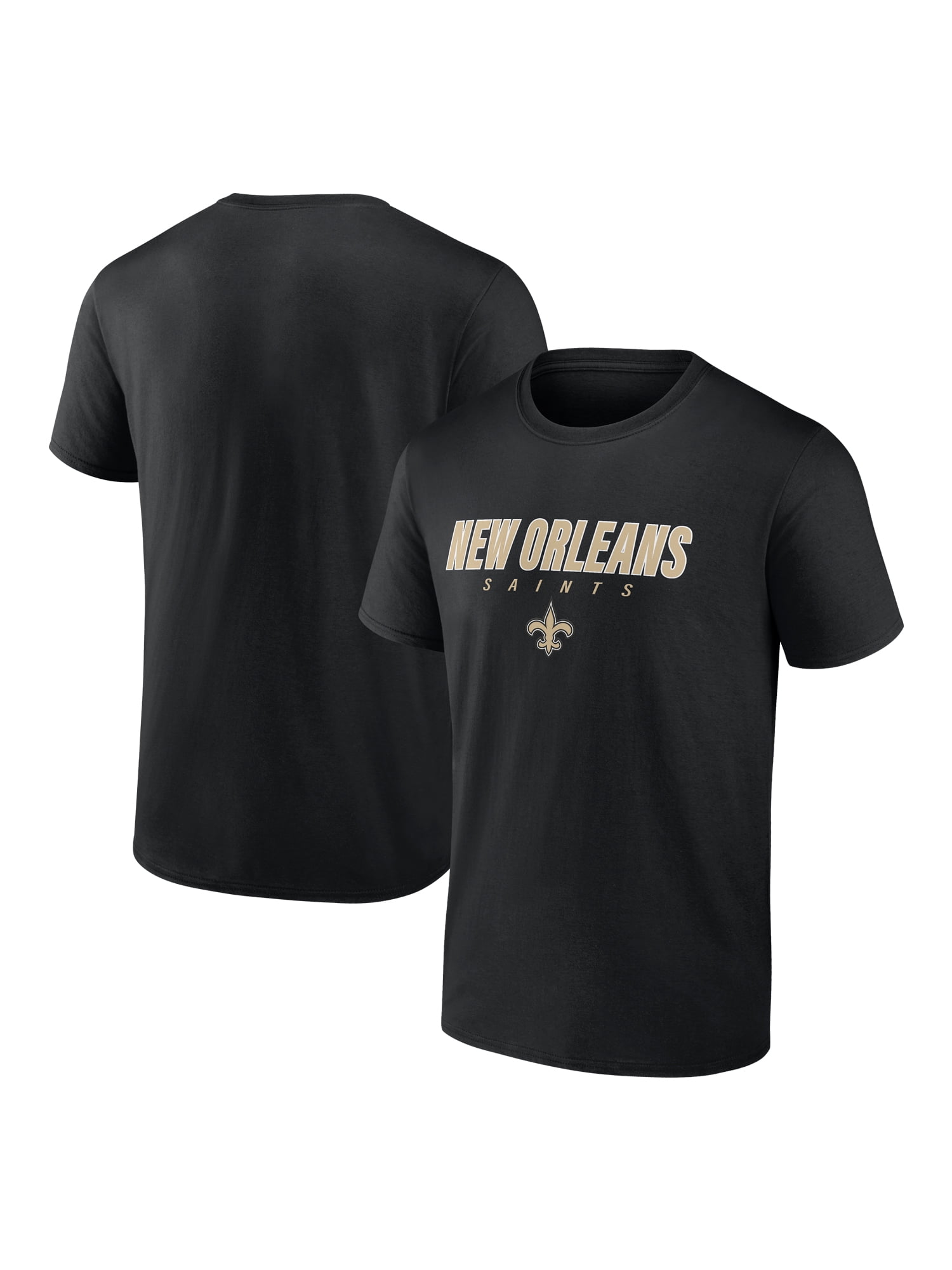 NFL New Orleans Saints Men's Cotton Black Short Sleeve T-Shirt