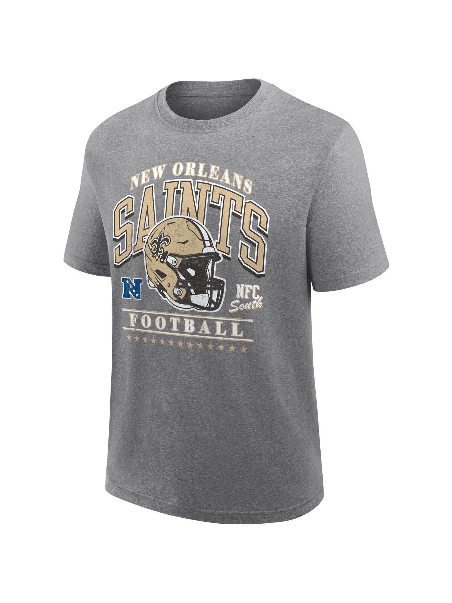 NFL New Orleans Saints Men's Synthetic Charcoal Heather Short Sleeve T-Shirt