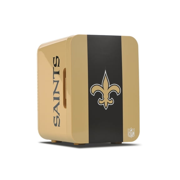 NFL New Orleans Saints Mini Fridge, Old Gold, 4L, 6 Cans