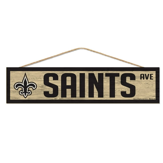 NFL New Orleans Saints Prime 4" x 17" Wood Sign with Rope