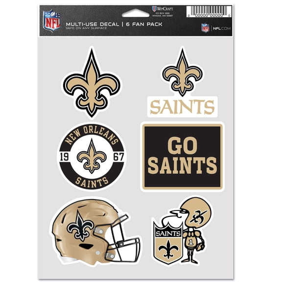 NFL New Orleans Saints Prime 5" x 7.75" Six Fan Decal