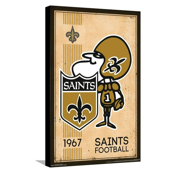 NFL New Orleans Saints - Retro Logo 14 Canvas Wall Poster, 14.725" x 22.375"