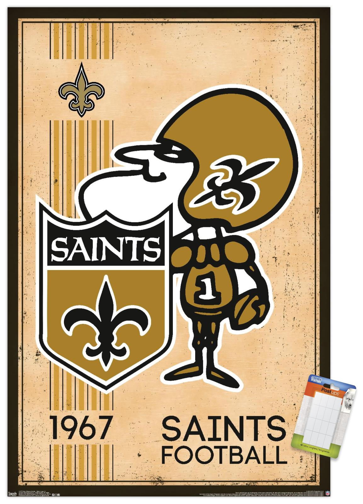 NFL New Orleans Saints - Retro Logo 14 Wall Poster, 14.725" x 22.375"